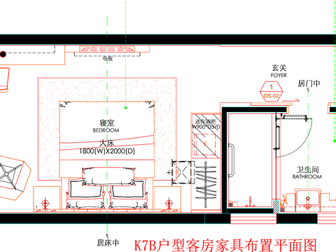  酒店客房 酒店房间 客房平面图 房间平面布局 客房平面布置cad平面图 