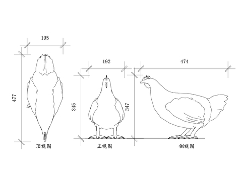  家禽鸡平面图 鸡舍布局图 鸡体结构图 鸡舍设计图 鸡群分布图cad大样图 