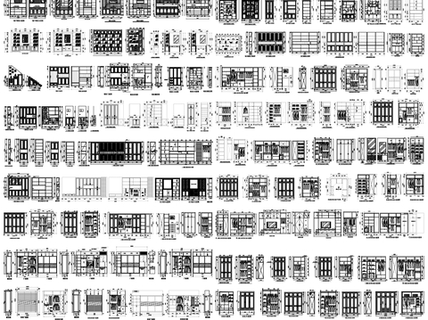  酒柜 书柜 鞋柜cad图库 