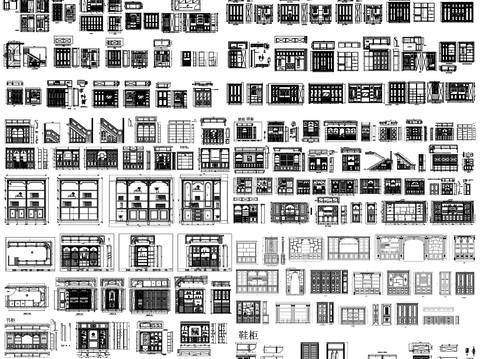  书柜 鞋柜 酒柜 衣柜CAD图库 
