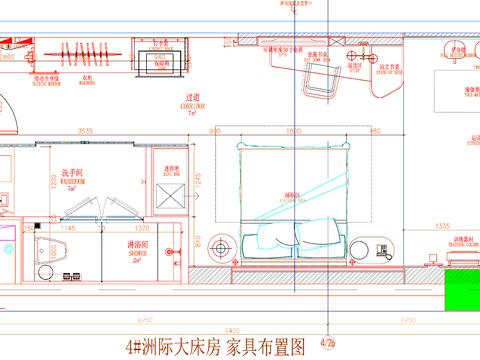  酒店客房 酒店房間 客房平面圖 房間平面布局 客房平面布置cad施工圖 