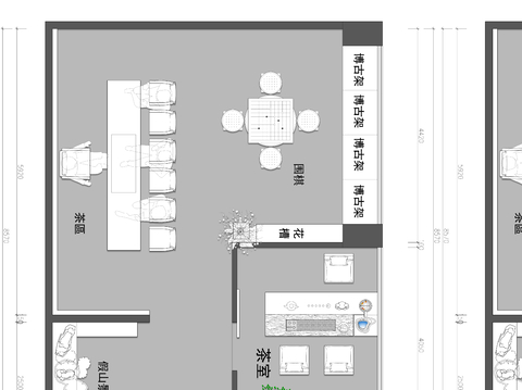  茶室休闲会所cad平面图 