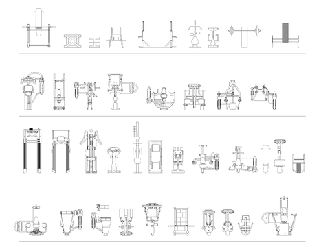  健身器材cad图库 