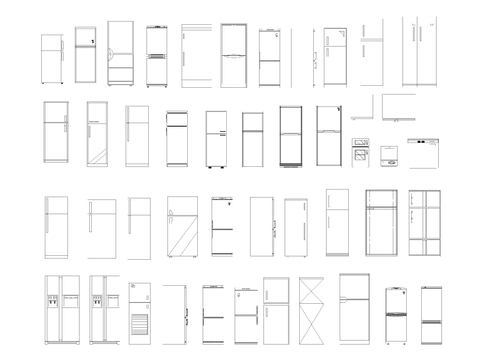  冰箱cad图库 