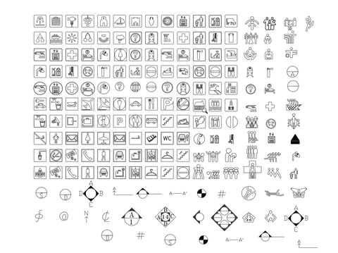  标志logo图形图块cad图库 