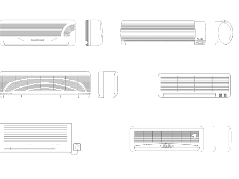  空调挂机cad图库 