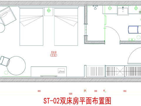  酒店客房 酒店房间 客房平面图 房间平面布局 客房cad平面图 