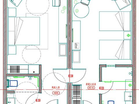  酒店客房 酒店房间 客房平面图 房间平面布局 客房cad平面图 