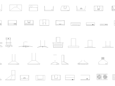  抽油烟机cad图库 