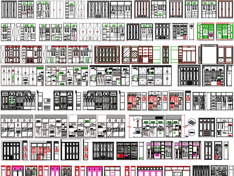  衣帽柜 衣柜CAD图库 