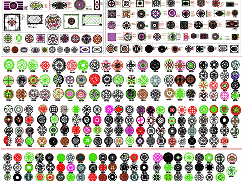  水刀石材 拼花cad图库 