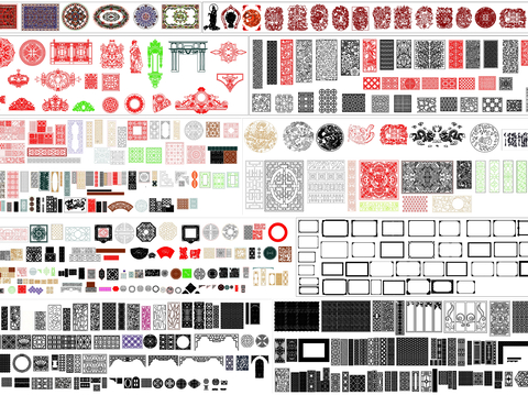  花纹 镂空图案cad图库 
