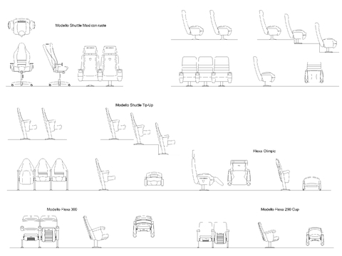  礼堂扶手椅cad图库 