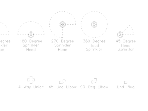  草地洒水喷头cad图库 