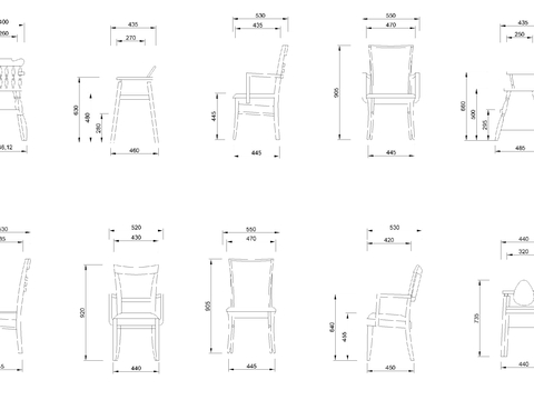  木制椅子cad图库 