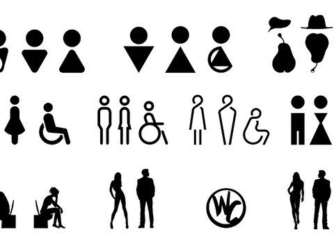  WC符号厕所符合厕所标志cad图库 