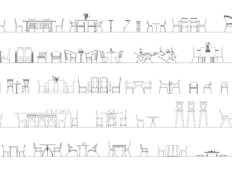  桌子 椅子cad图库 