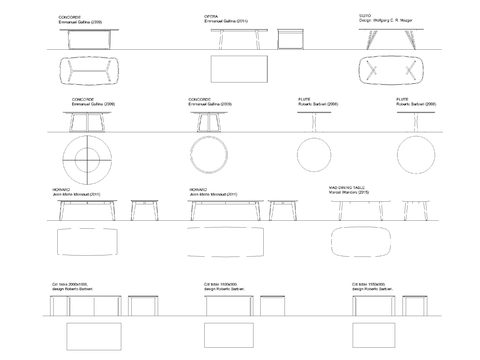  餐桌茶几cad图库 