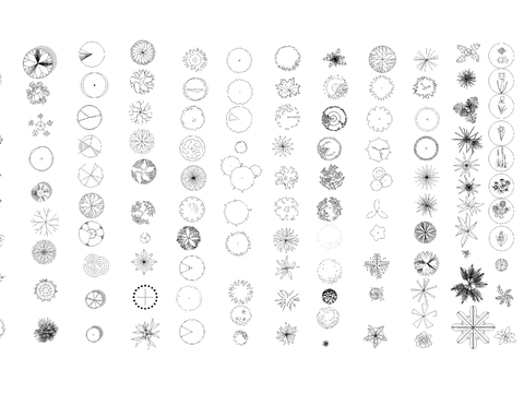  树木俯视图cad图库 