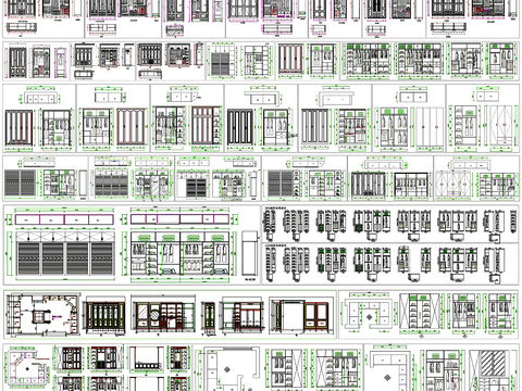  衣柜cad图库 