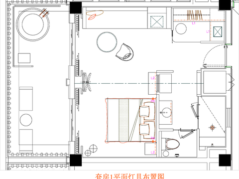  酒店客房 酒店房间 客房平面图 房间平面布局 客房平面布置cad施工图 