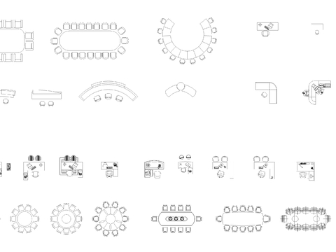  办公桌会议桌椅cad图库 