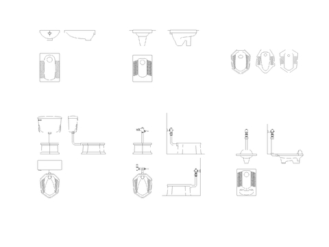  蹲式厕所CAD图块 
