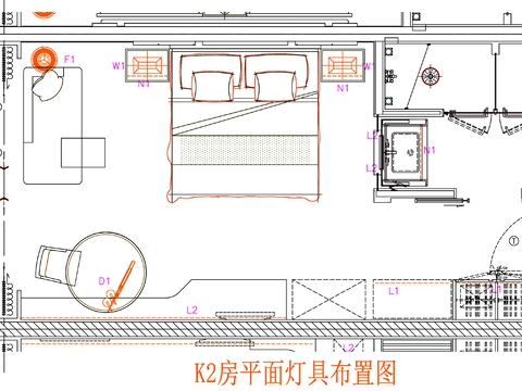  酒店客房 酒店房间 客房平面图 房间平面布局 客房平面布置cad施工图 
