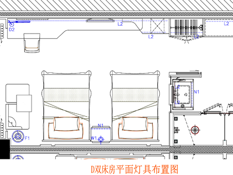  酒店客房 酒店房间 客房平面图 房间平面布局 客房平面布置cad施工图 