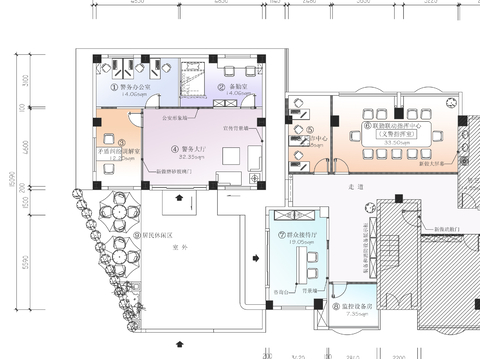  社区党群服务中心cad施工图 