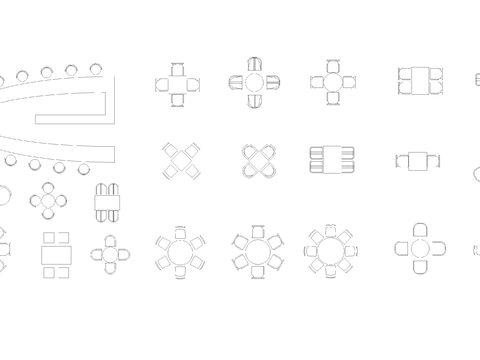  餐桌椅子cad图库 