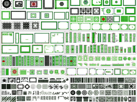  中式花格CAD图库 