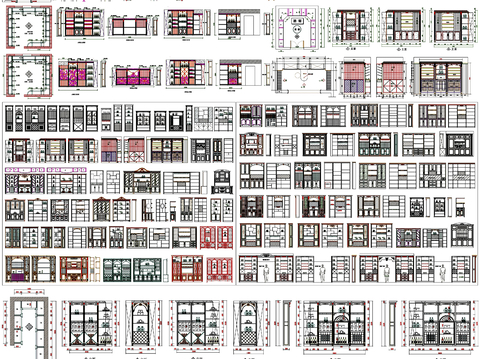  酒柜 书柜 衣柜CAD图库 