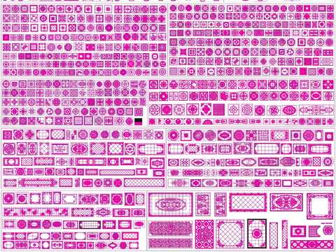  地面拼花 石材拼花CAD图库 