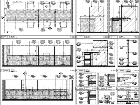  售楼中心签约台CAD节点大样图 