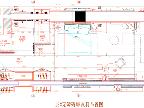  酒店客房CAD施工图 