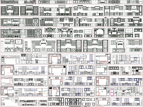  实木橱柜 橱柜CAD图库 