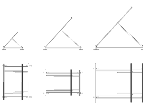  太阳能电池板安装支架CAD图库 