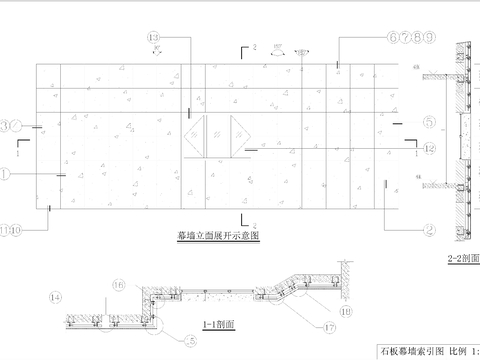  陶瓷板详图节点大样图 