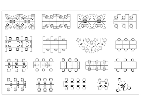  办公桌椅CAD图库 