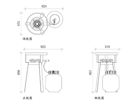  丙烷炊具cad图库 