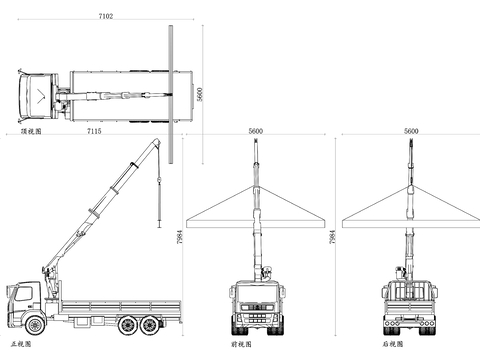  工业风格10吨起重车 平面图 强力起重 安全稳定 高效作业cad大样图 