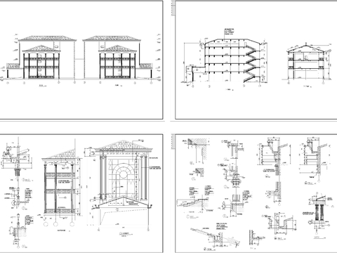  會展中心建筑cad施工圖 