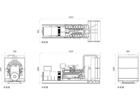  柴油发电机组cad图库 