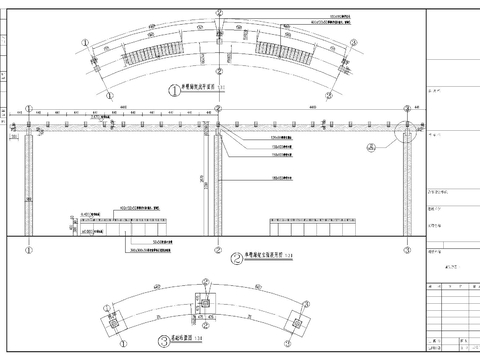  单臂木廊架cad大样图 