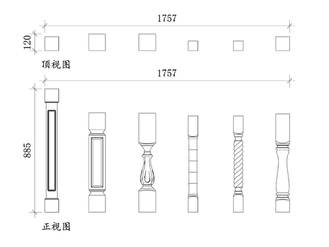  岛台罗马柱平面图 罗马柱结构图 罗马柱设计图 岛台布局图cad大样图 