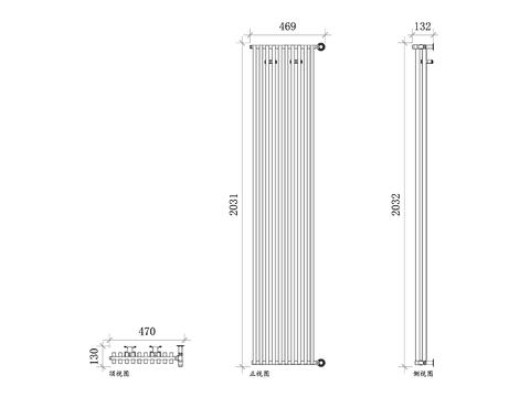  垂直散热器cad图库 