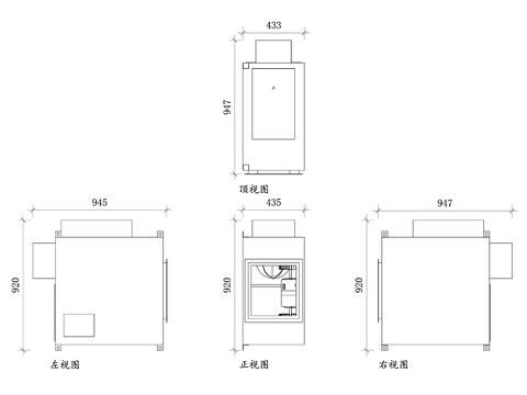  变风量箱cad图库 