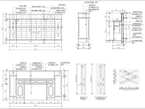  欧式收银台节点大样图 