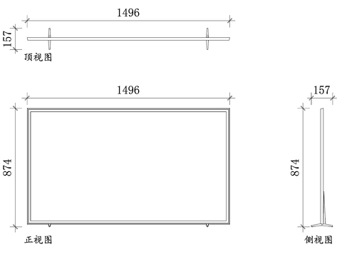  85英寸电视cad图库 